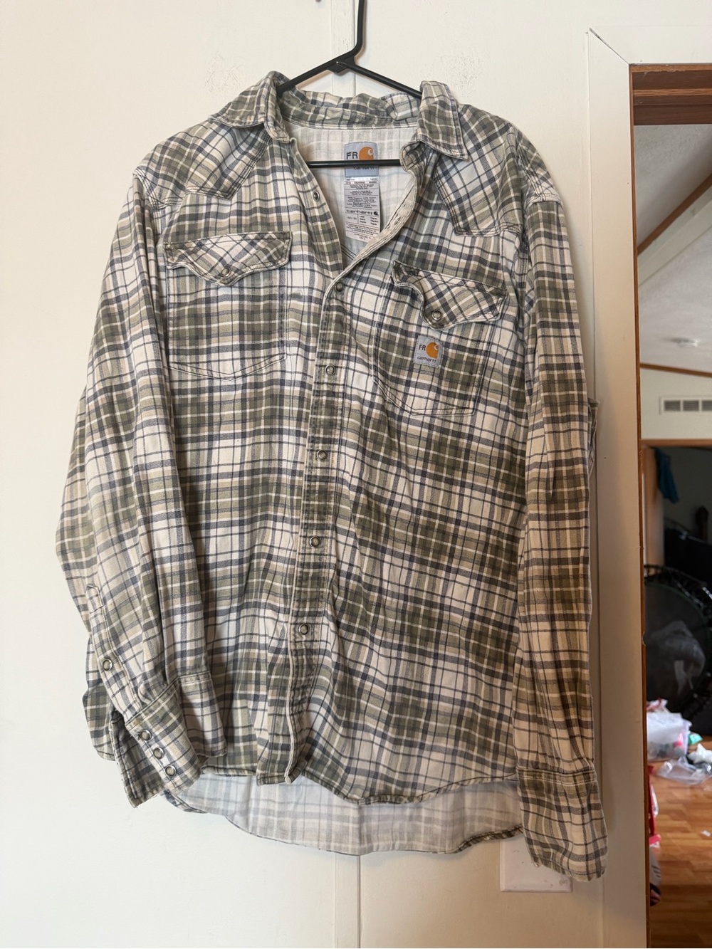Set of 2 Carhartt Men’s Plaid Shirt Jackets Worn In FR Size Large